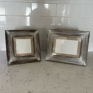 Rustic Brown and White Picture Frame Set